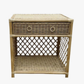 Trellis Lattice Wicker Bedside Table