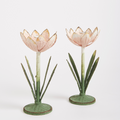 Tulip Taper Holders - Reproduction Toleware Painted Metal