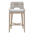 Turin Outdoor Teak Bar Stool - woven rope back