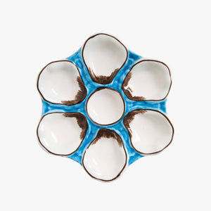 Turquoise Blue Oyster Plate