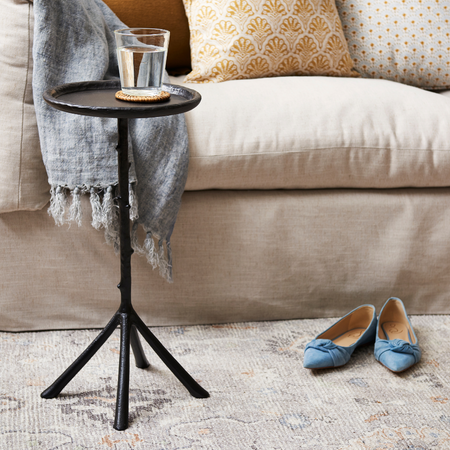 Twig Drinks Table Styled with sofa