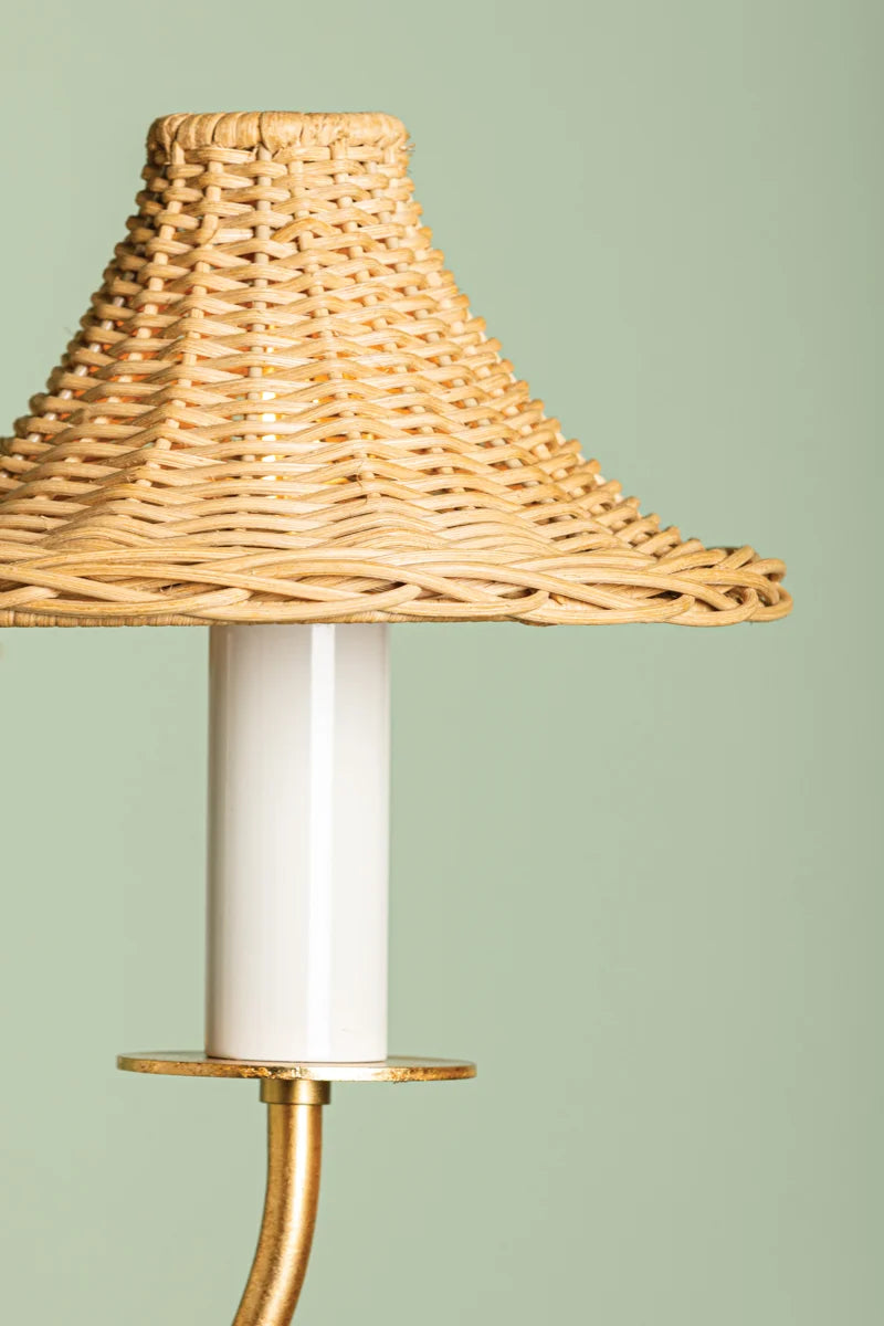 Turnberry Chandelier Rattan Shade Closeup