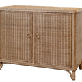 Two Door Braided Edge Wicker Cabinet 