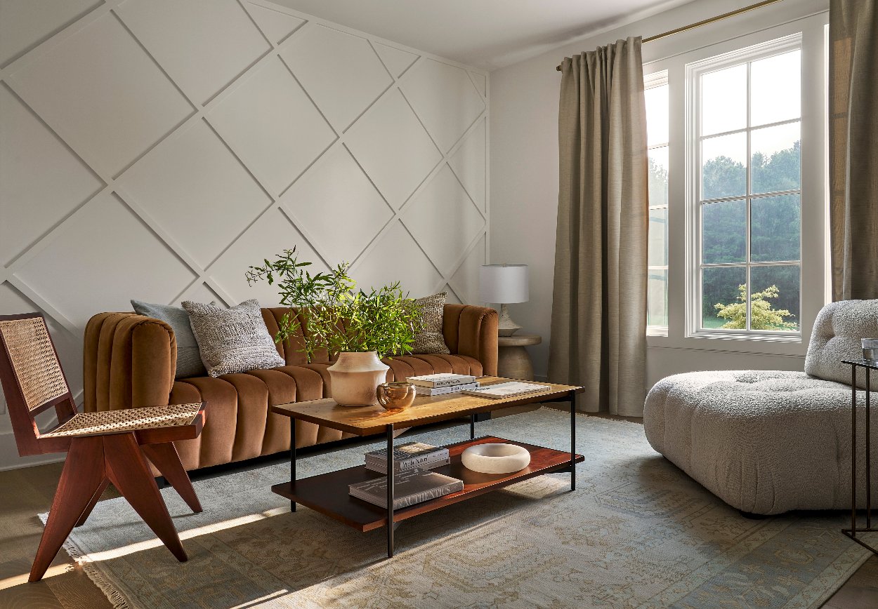 Uma Wool Rug styled in living room