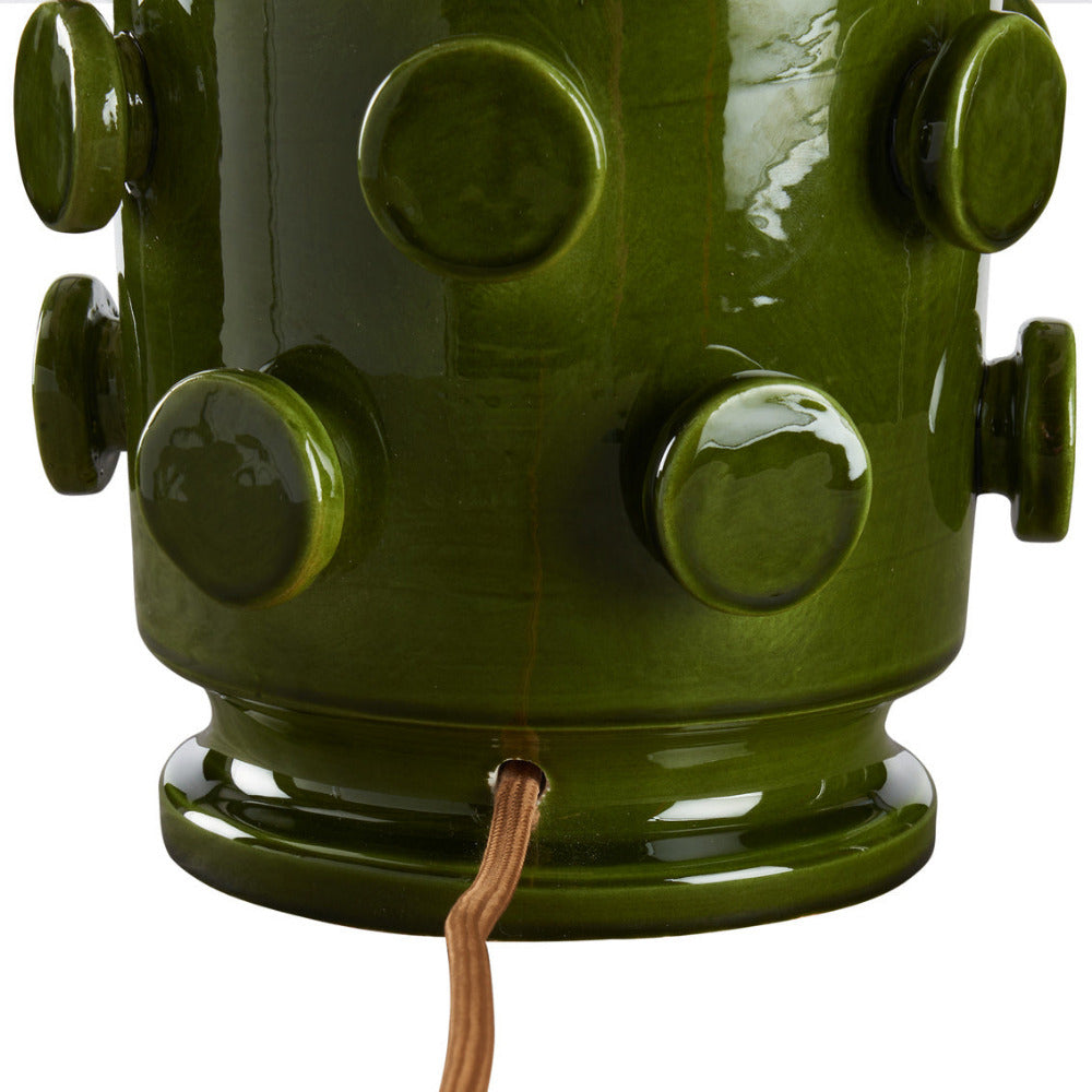 Ungaro Green Table Lamp - ceramic base closeup