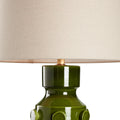 Ungaro Green Table Lamp - natural linen shade closeup