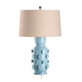 Ungaro Sky Blue Table Lamp with linen shade