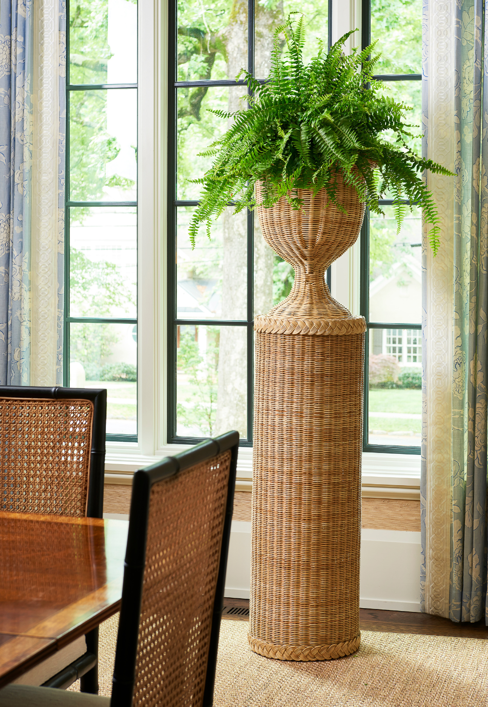 Braided Wicker Pedestal and Urn Styled - Dear Keaton