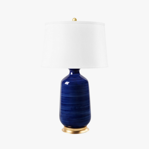 【mari】ラトータリテ　ライトグログラン　ブルゾン ネイビー Carolyn Lapis Lamp - Blue Designer Porcelain Lamps - Dear Keaton