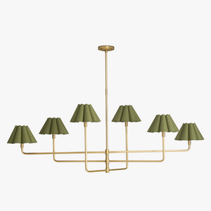 Polly Chandelier with Green Shades