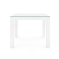 Parsons White Grasscloth Game Table - minimalist design