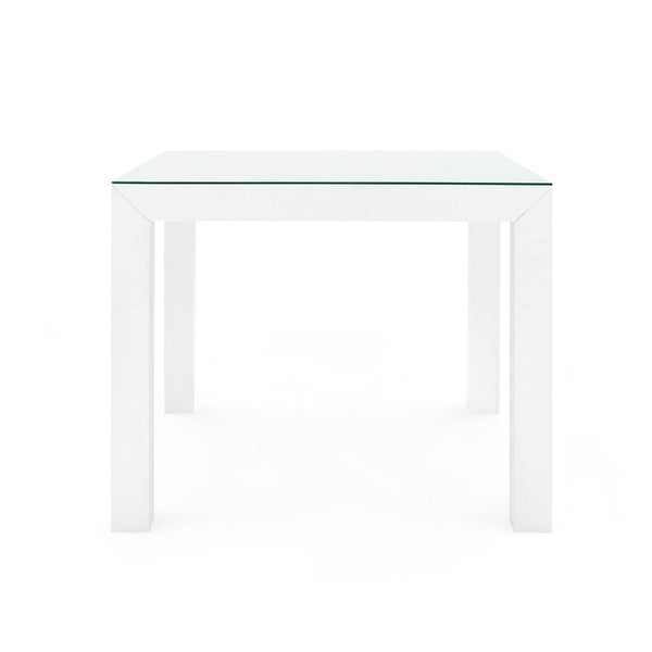 Parsons White Grasscloth Game Table - minimalist design