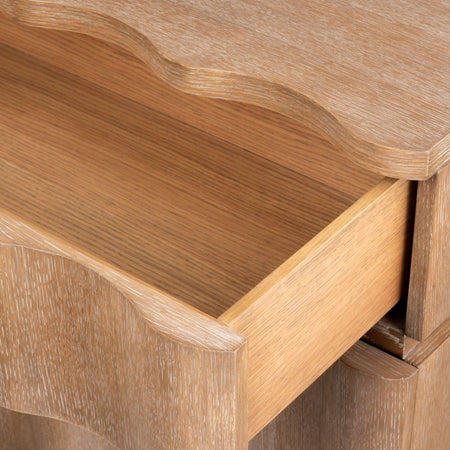 Breakers Oak Side Table Drawer interiors