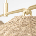 Viens Linear Chandelier - woven rope and gold details