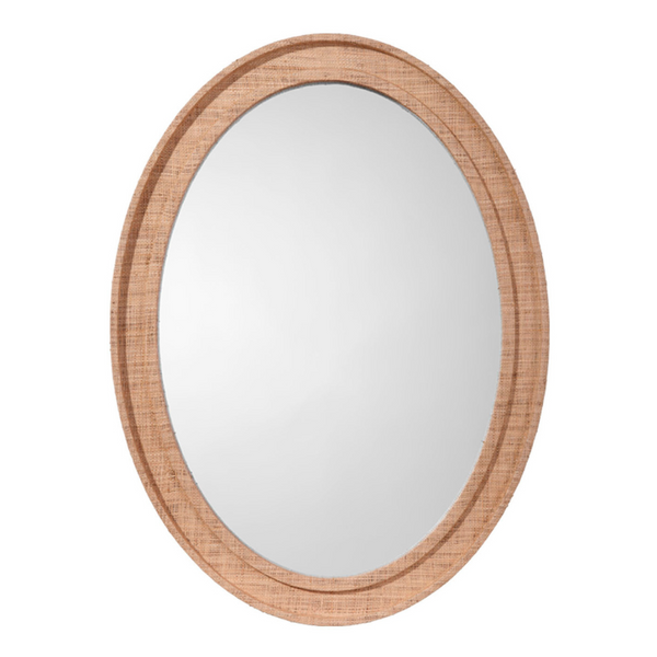 Valley Raffia Oval Mirror - Natural