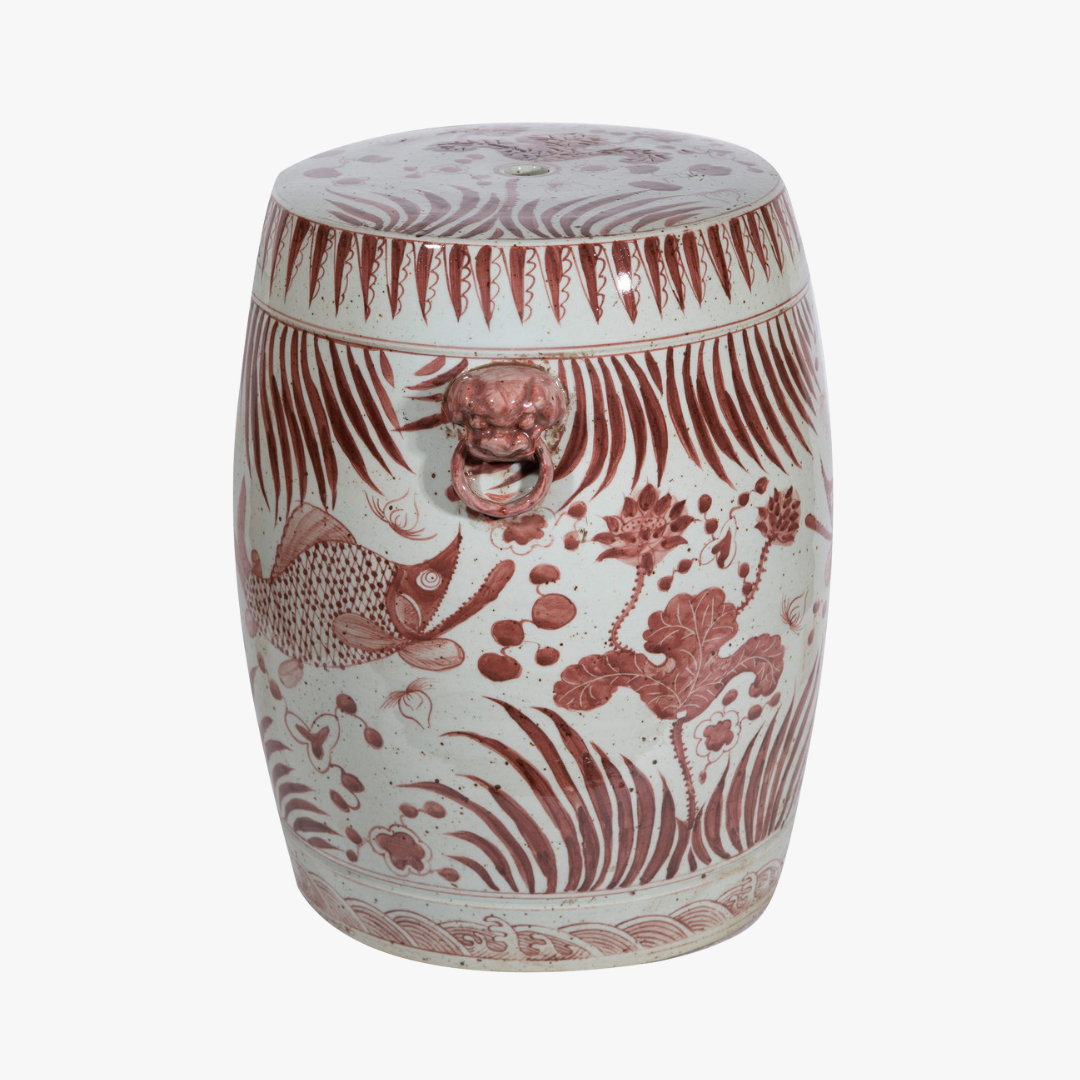 Venetian Red Fish Garden Stool by Dear Keaton