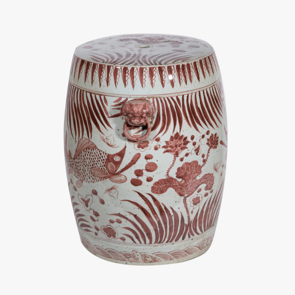 Venetian Red Fish Garden Stool