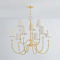 Vivien Chandelier with textured linen shades