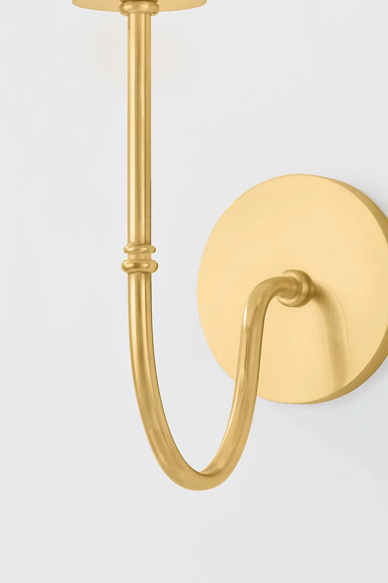 Vivien Wall Sconce swooping brass arm