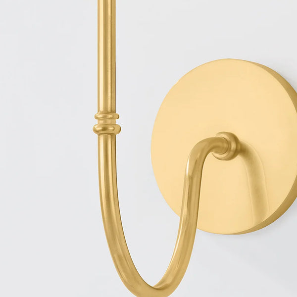 Vivien Wall Sconce swooping brass arm