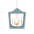 Blue Pagoda Lantern Pendant Lit