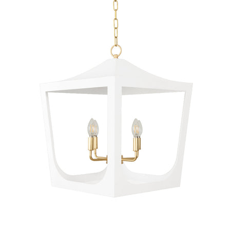 White Pagoda Lantern Pendant Angle View