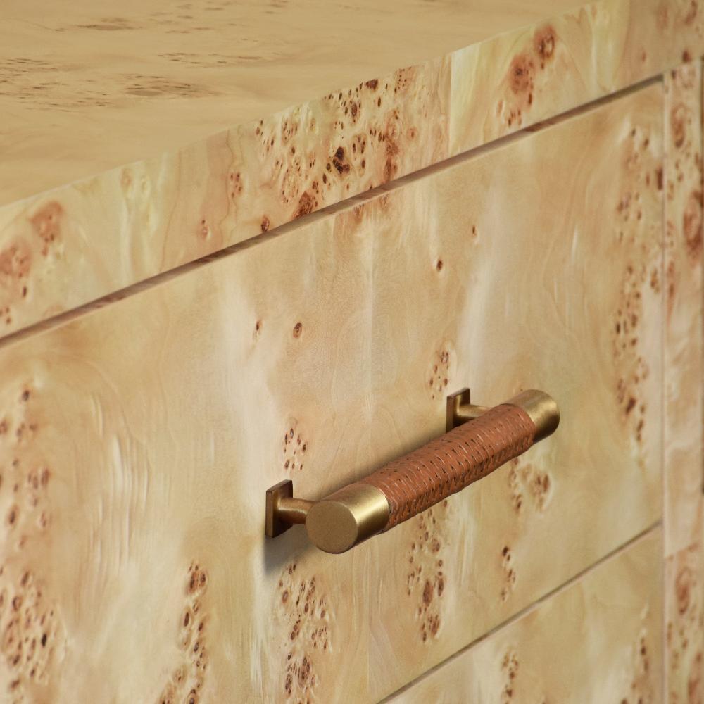 Lowery Burl Dresser hardware closeup