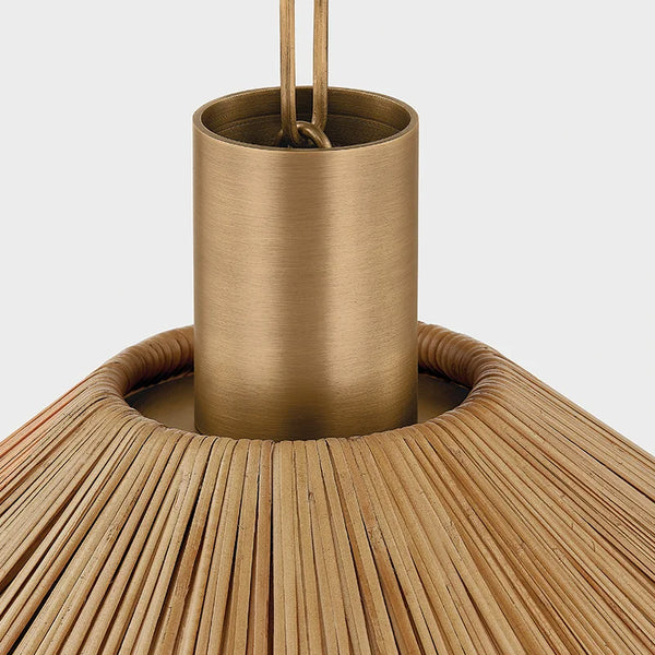 Woods Cove Rattan Pendant closeup