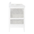 Watson White Lacquered Vanity woven cane panel sides