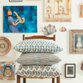 Walter G Block Print Cocoa Pillow Stack