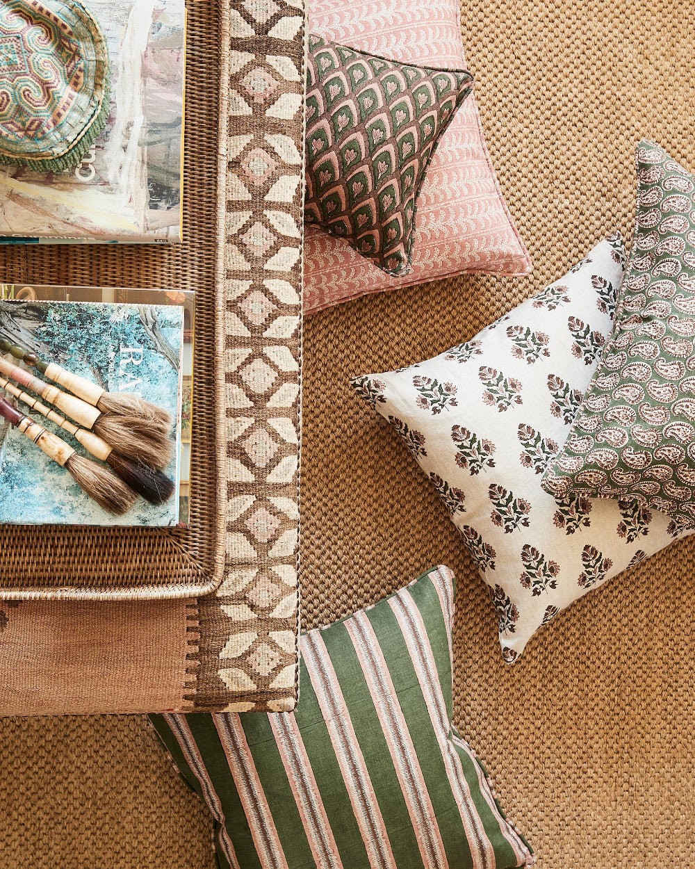 Walter G Rosewood pillow covers styled 