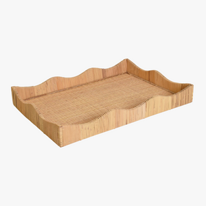 Wave Rattan Wrapped Tray