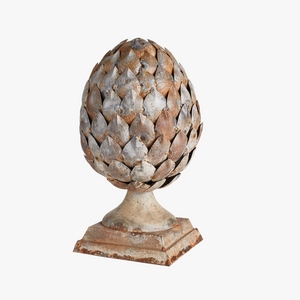 Weathered Metal Artichoke Finial