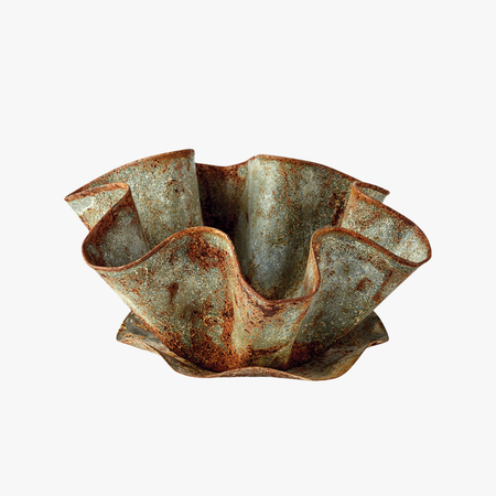 Weathered Metal Handkerchief Planter