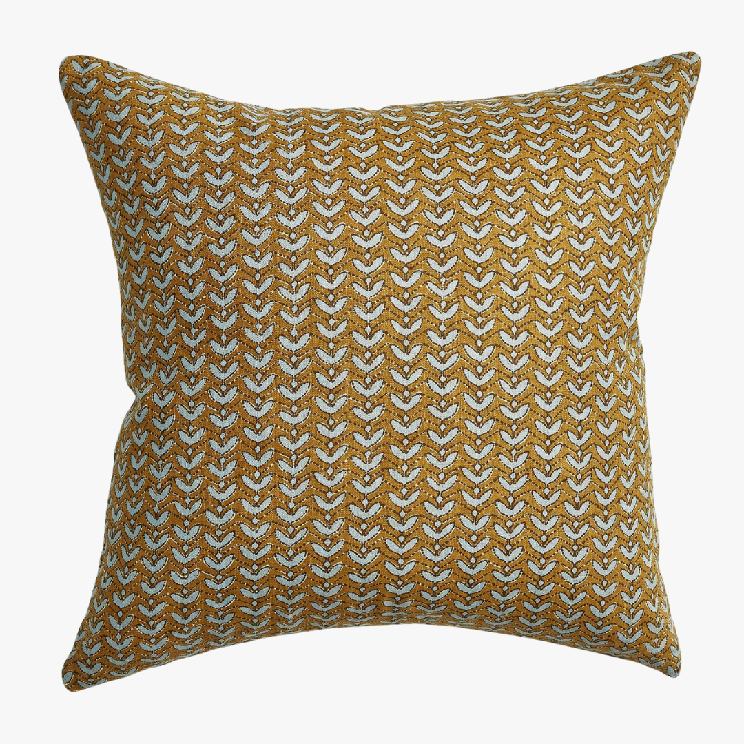 Custom Pillow Cover - Dusty Blue Checkered Block Print – EVERAND