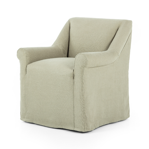 Bella Slipcover Dining Chair - Khaki Linen