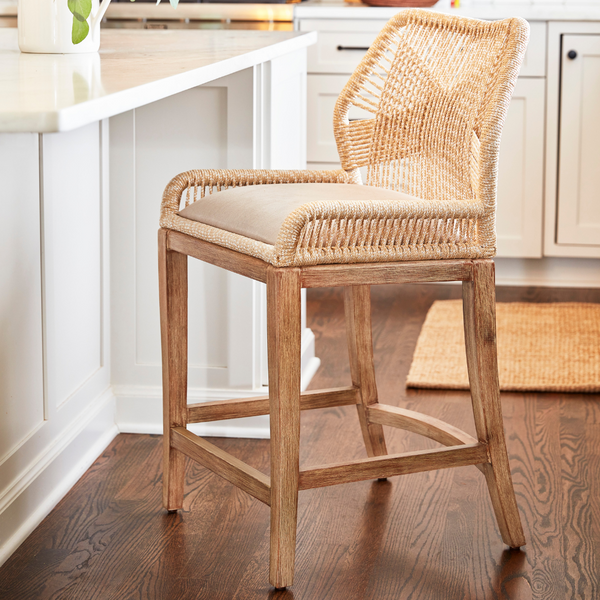 Luca Sand Counter Stool styled in kitchen