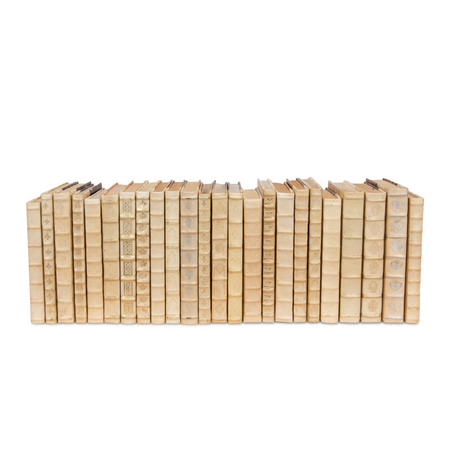 Ivory Leather Decorative Book Set OF 24