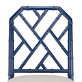 Jardin Sea Blue Counter Stool - Trellis pattern on back