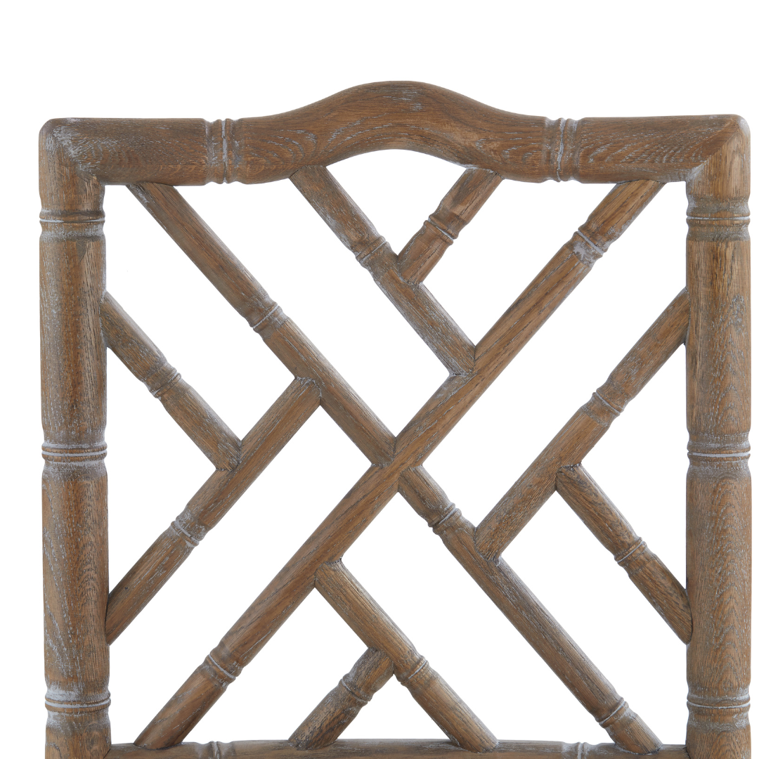 Hayden Driftwood Counter Stool Fretwork Closeup