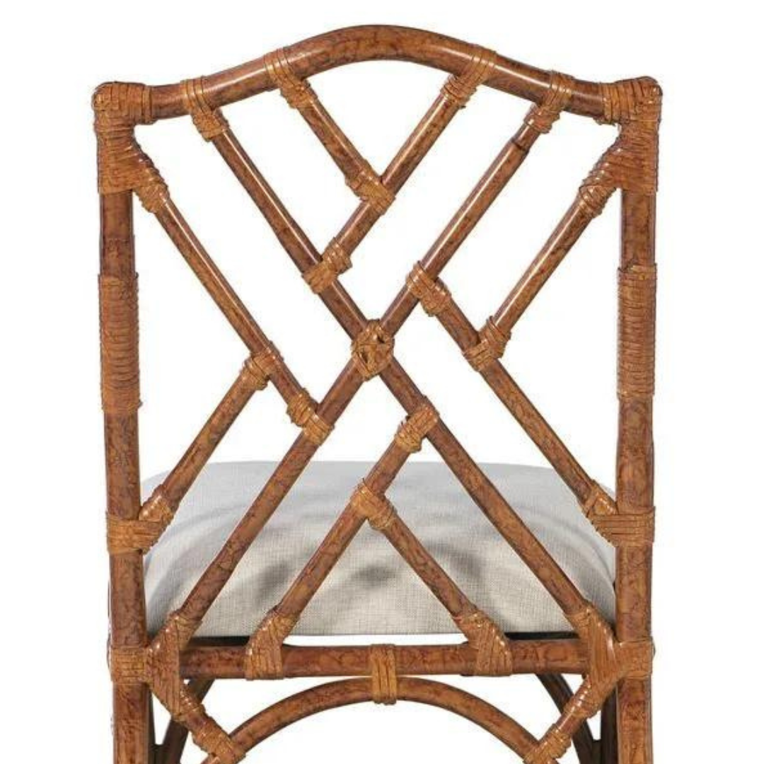 Set of Two Tortoise Chippendale Side Chairs - Rattan - Dear Keaton