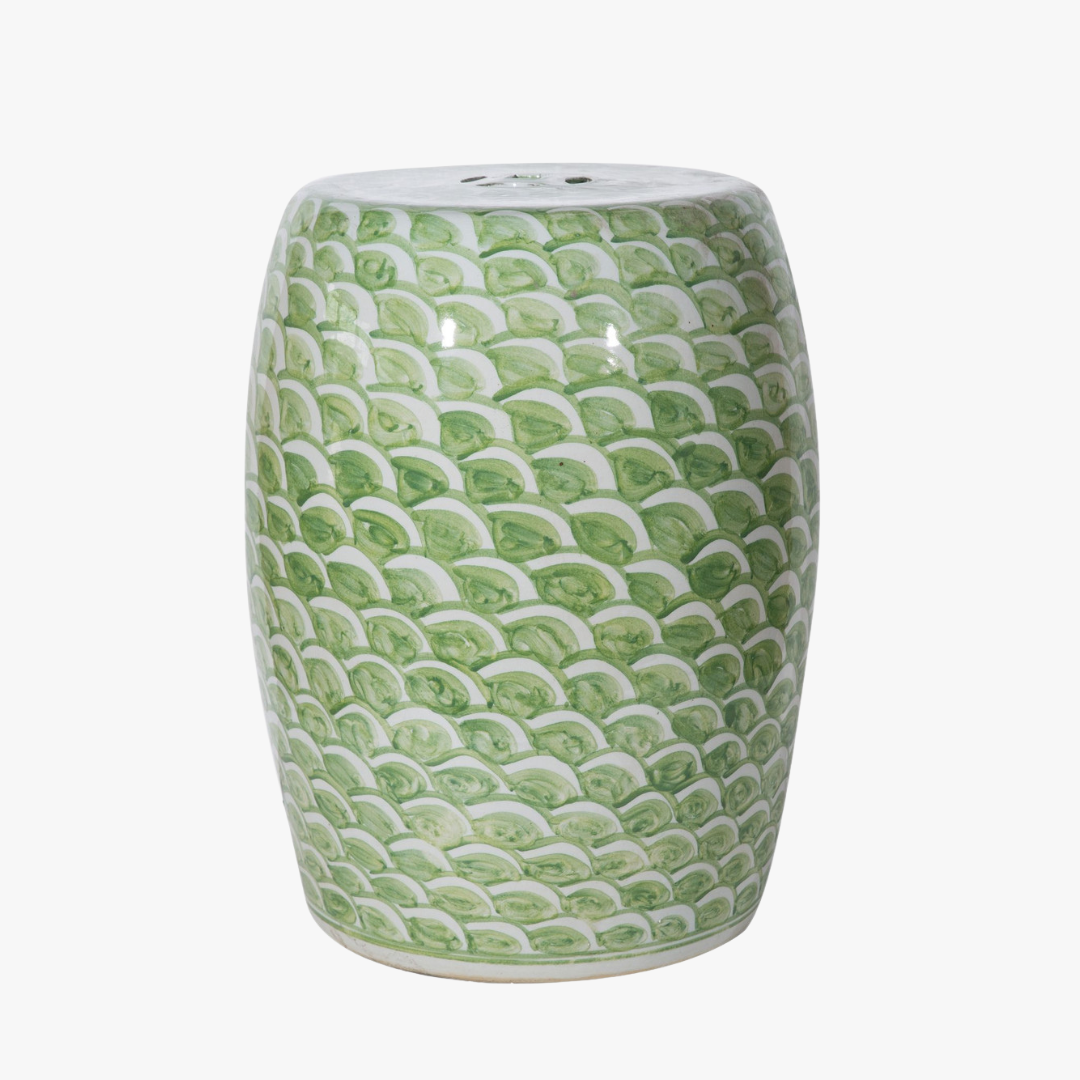 Green Fish Scale Garden Stool by Dear Keaton