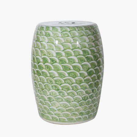 Green Fish Scale Garden Stool