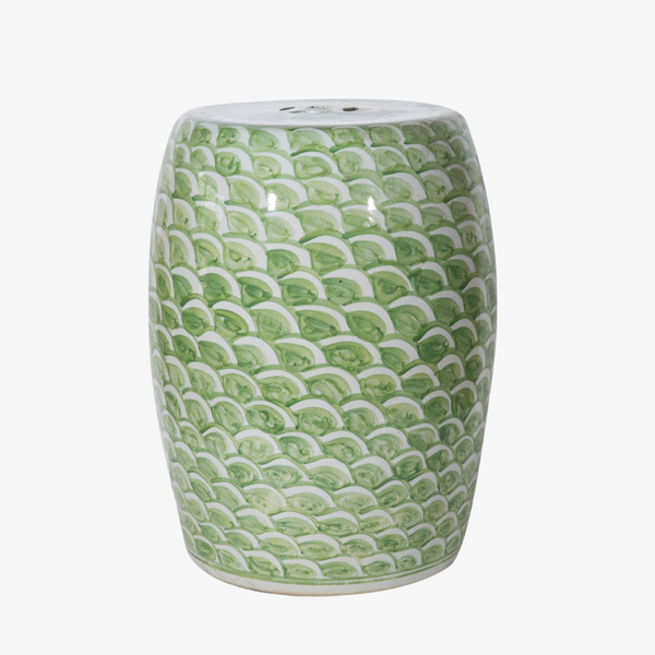 Green Fish Scale Garden Stool