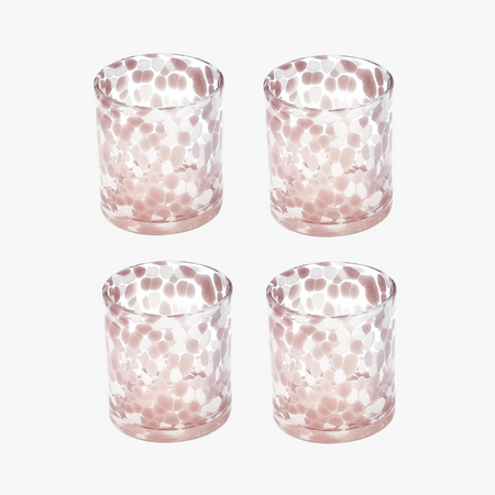 Torcello Pink Spotted Glass Set