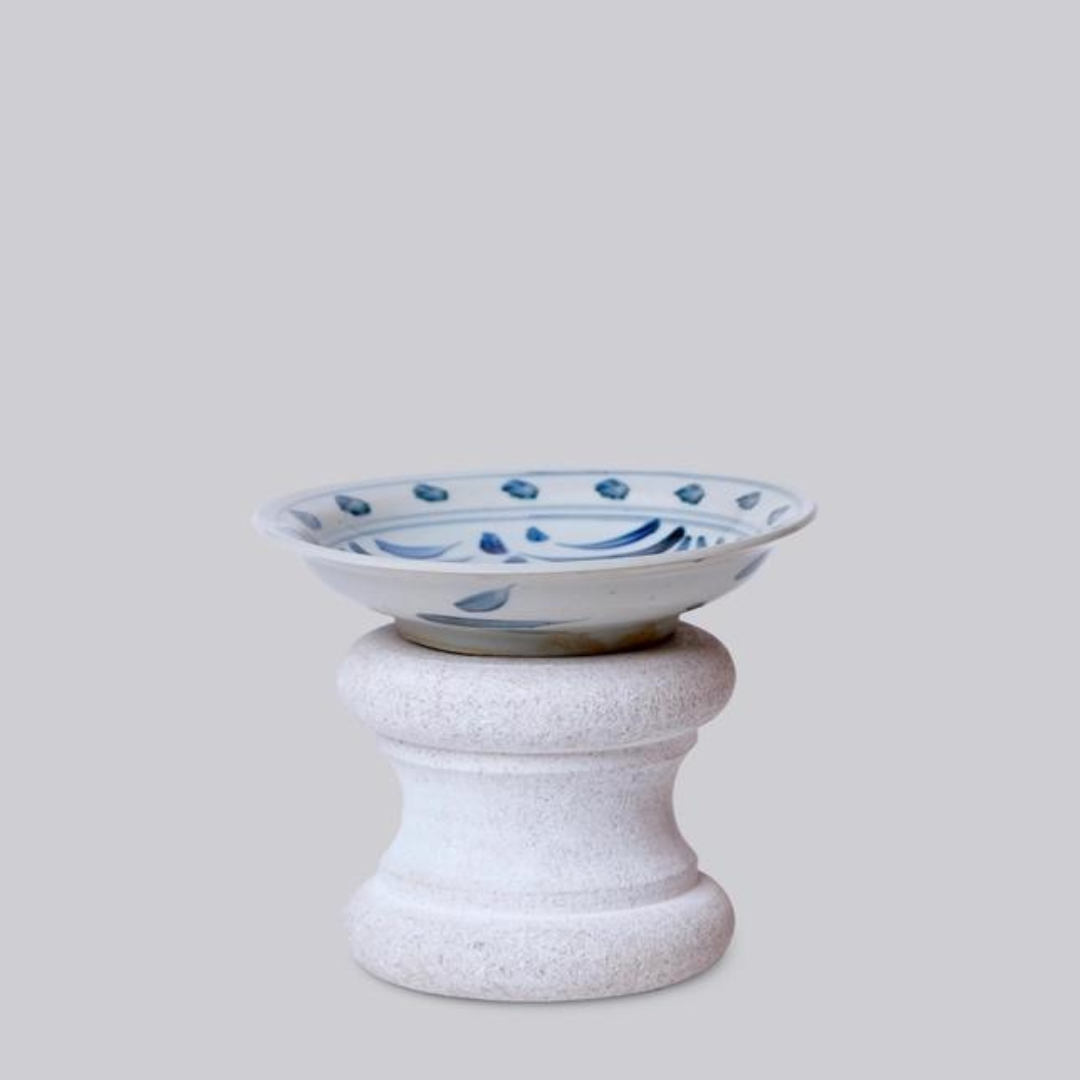 Blue and White Fish Trinket Dish on pedestal