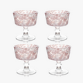 Torcello Pink Spotted  Coupe Glass Set