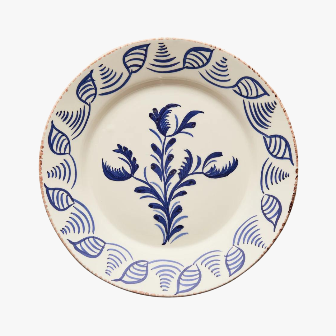 Casa Nuno Blue Shell Border Plate