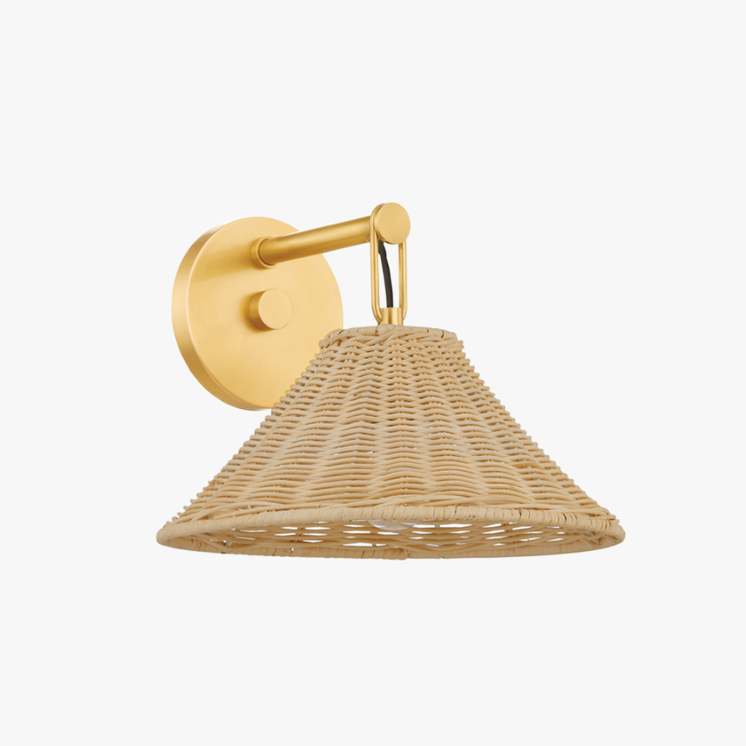 Dartmoor Woven Rattan Sconce by Dear Keaton