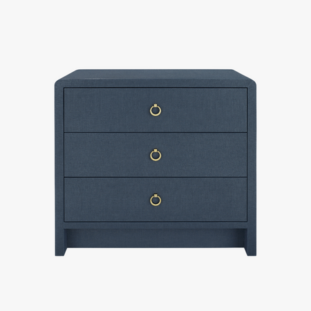 Blaine Navy Three Drawer Nightstand